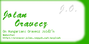 jolan oravecz business card